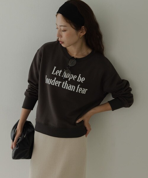 URBAN RESEARCH Sonny Label（アーバンリサーチサニーレーベル）の「メッセージロゴスウェットプルオーバー（スウェット・レディース・チャコール/オートミール/チェリーブラウン・Free）」の4枚目の写真