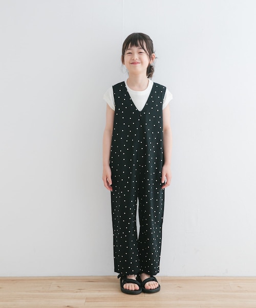 URBAN RESEARCH DOORS（アーバンリサーチドアーズ）の「『親子リンク』リネンレーヨンドットオールインワン(KIDS)（ワンピース・キッズ・NATURAL/BLACK・105/120/135）」の15枚目の写真