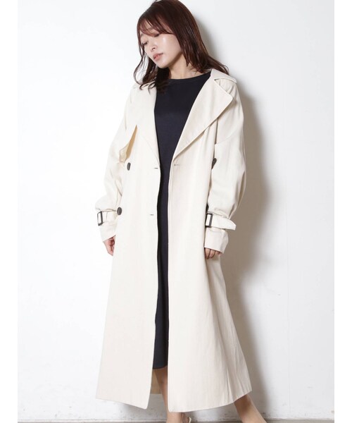 COTORICA（コトリカ）の「オーバーサイズトレンチ（トレンチコート・レディース・アイボリー/ベージュ/イエロー・F）」の2枚目の写真