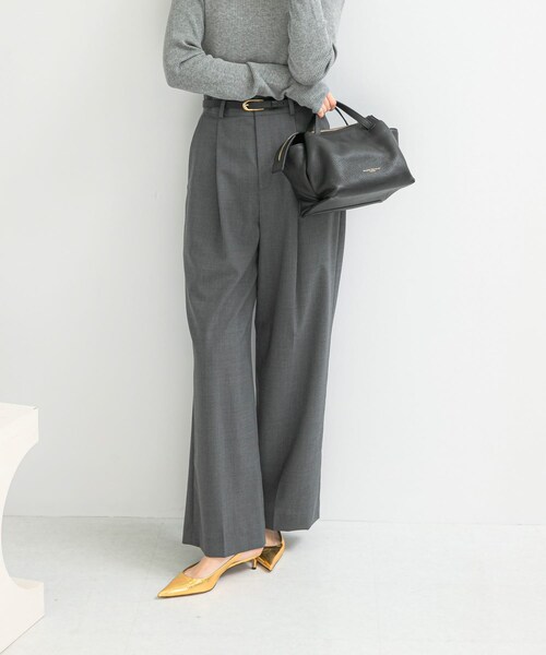 URBAN RESEARCH ROSSO（アーバンリサーチロッソ）の「ウール混防シワハイウエストワイドスラックス（その他パンツ・レディース・L/BEIGE/GRAY/STLYPE・34/36/38/TALL）」の13枚目の写真