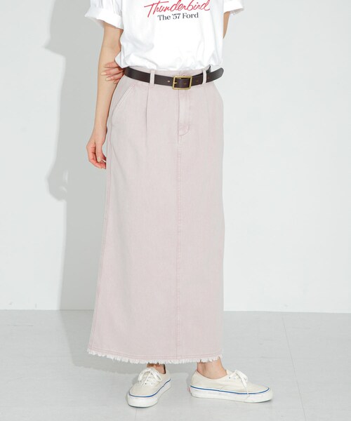 URBAN RESEARCH Sonny Label（アーバンリサーチサニーレーベル）の「コットンツイルタックナロースカート（スカート・レディース・ピンク/グレージュ・36/38）」の21枚目の写真