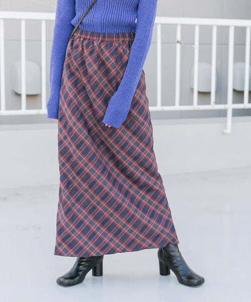 KBF（ケイビーエフ）の「チェックナロースカート(裏付)（スカート・レディース・KHAKI×BLK/NAVY×RED/CCL×BLUE・one）」の22枚目の写真