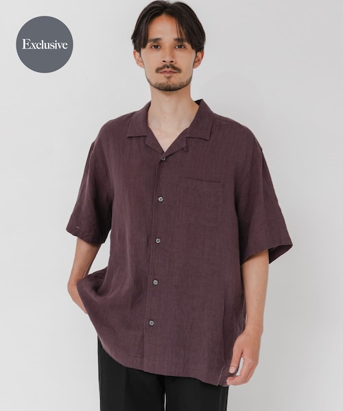 URBAN RESEARCH(アーバンリサーチ)の「『別注』BROOKS BROTHERS×URBAN RESEARCH LINEN CAMP SHIRTS SHORT-SLEEVE(シャツ/ブラウス・メンズ・BLACK/BLUE/BODEAUX・M/L/XL)」の3枚目の写真
