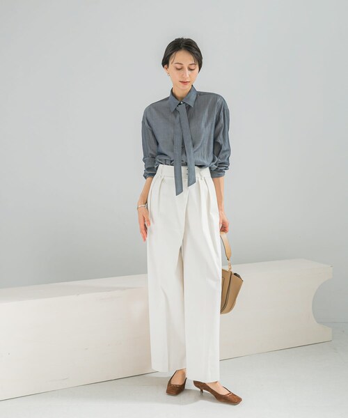 URBAN RESEARCH ROSSO（アーバンリサーチロッソ）の「タイ付デニムライクシアーシャツ（シャツ/ブラウス・レディース・L.BLUE/INDIGO・Free）」の15枚目の写真