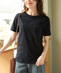 nissen | 大きいサイズ ドットストーンTシャツ(Tシャツ/カットソー)