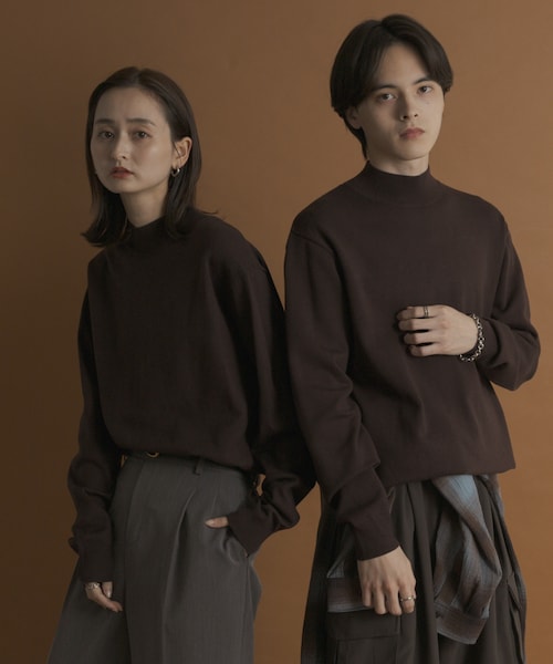 SENSE OF PLACE by URBAN RESEARCH（センスオブプレイスバイアーバンリサーチ）の「『一部WEB限定カラー』『洗濯可/毛玉防止』ストレッチモックネックニット（ニット/セーター・メンズ・IVORY/BLACK/NAVY/RED/BROWN/CHARCOAL/BEIGE/MINT/MUSTARD・M/L）」の4枚目の写真