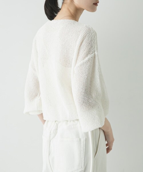 URBAN RESEARCH(アーバンリサーチ)の「ペーパーヤーンボートネックニット(ニット/セーター・レディース・WHITE/SAX/CHARCOAL・Free)」の5枚目の写真