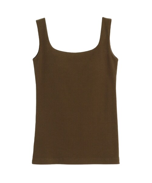 ELENDEEK（エレンディーク）の「SQUARE NECK PAD TANK（タンクトップ・レディース・オフホワイト/グレー/ブラック/ピンク/イエロー/ブラウン/パープル・F）」の17枚目の写真