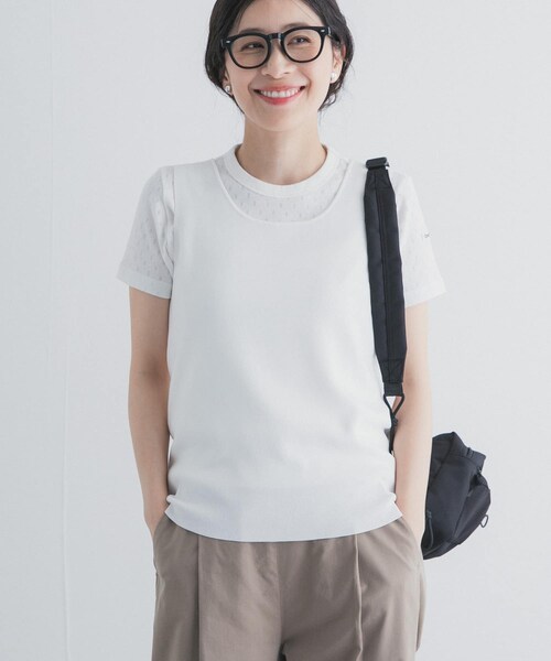 URBAN RESEARCH DOORS(アーバンリサーチドアーズ)の「2WAYニットタンク(タンクトップ・レディース・OFF/BROWN/NAVY・Free)」の7枚目の写真