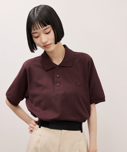 ADAM ET ROPE'(アダムエロペ)の「【LACOSTE for ADAM ET ROPE'】別注 Classic Polo(ポロシャツ・レディース・ブラック/ワイン系/クリーム・36)」の12枚目の写真