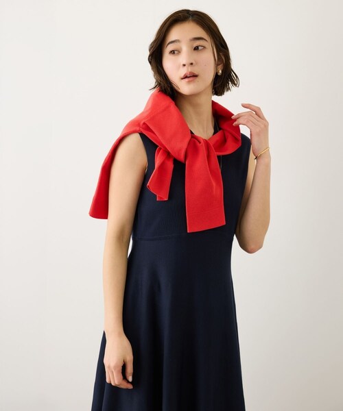 ROPE'(ロペ)の「LEVITA ニットワンピース/接触冷感・イージーケア(ワンピース・レディース・ベージュ/ネイビー・F)」の20枚目の写真