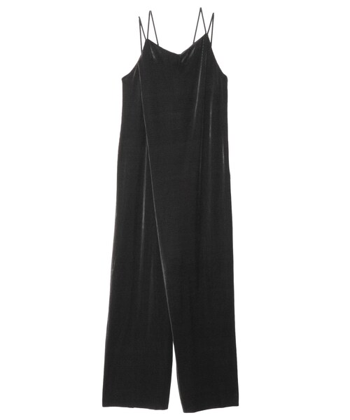 UN3D.（アンスリード）の「CRYSTAL PLEATS AIO（つなぎ/オールインワン・レディース・ブラック/グリーン・38/36）」の2枚目の写真