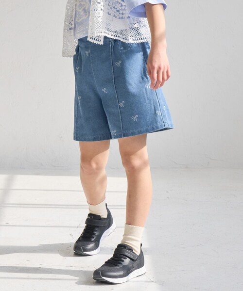 ROPE' PICNIC（ロペピクニック）の「【KIDS/キッズ】リボン柄デニムピンタックパンツ（デニムパンツ・キッズ・ブラック系/サックス・L/M/S）」の15枚目の写真