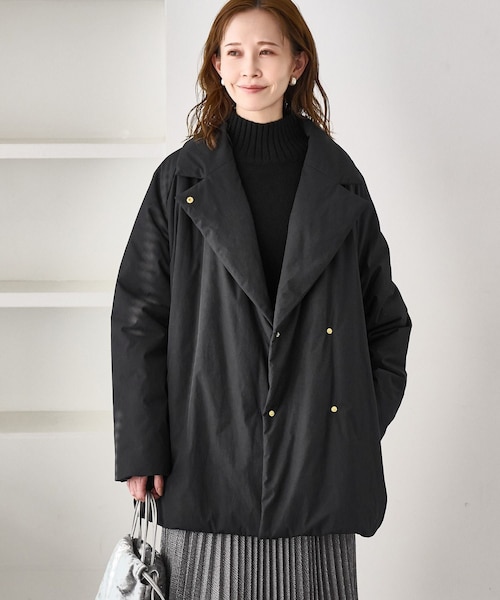 ROPE' PICNIC（ロペピクニック）の「2WAY中綿テーラードコート（ダウンジャケット/コート・レディース・スミクロ/ベージュ・F）」の9枚目の写真