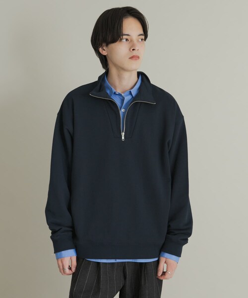 SENSE OF PLACE by URBAN RESEARCH（センスオブプレイスバイアーバンリサーチ）の「『一部WEB限定カラー』ハーフジップロングスリーブスウェット（スウェット・メンズ・BLACK/GRAY/NAVY/GREEN/L.BLUE・M/L）」の19枚目の写真