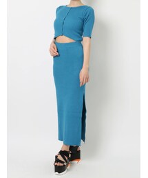 EVRIS | カッティングリブニットワンピース(ワンピース)