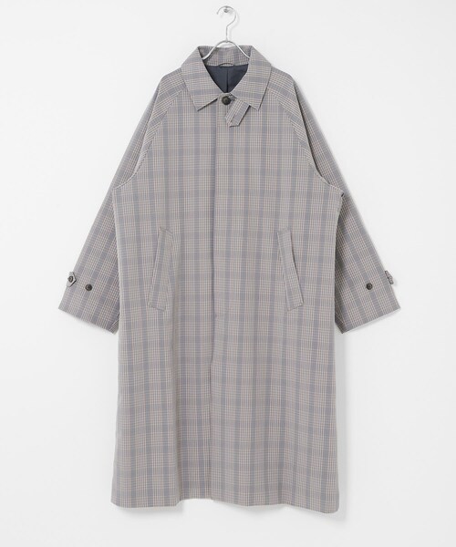 SENSE OF PLACE by URBAN RESEARCH（センスオブプレイスバイアーバンリサーチ）の「バルマカーンルーズコート（ステンカラーコート・メンズ・BEIGE/NAVY/BEG CHECK・M）」の3枚目の写真