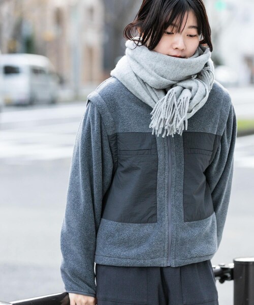 EKAL（エカル）の「デタッチャブルフリースブルゾン（ブルゾン・レディース・オフ/チャコール・one）」の21枚目の写真