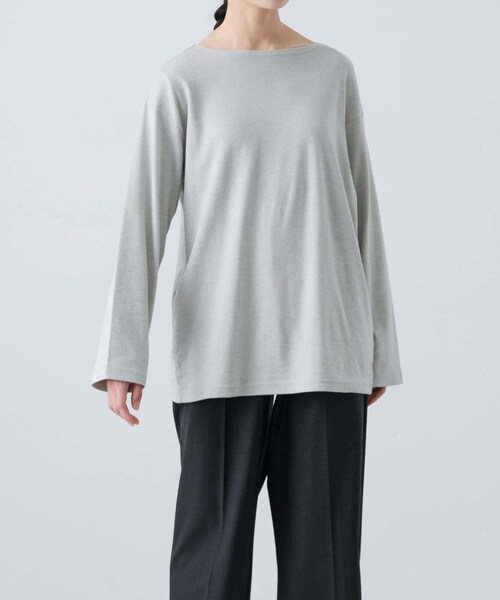 かぐれ（カグレ）の「ボートネックロングカットソー（Tシャツ/カットソー・レディース・OFF/L.GRAY/NAVY・Free/FREE）」の18枚目の写真