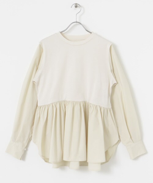 URBAN RESEARCH ROSSO（アーバンリサーチロッソ）の「ペプラムドッキングプルオーバー（Tシャツ/カットソー・レディース・IVORY/BLACK・FREE）」の17枚目の写真