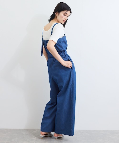 VIS（ビス）の「ベルト付きベアサロペット（サロペット/オーバーオール・レディース・ブラック系/ブルー・F）」の6枚目の写真