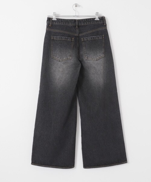 SENSE OF PLACE by URBAN RESEARCH（センスオブプレイスバイアーバンリサーチ）の「『ユニセックス』ダメージデニムワイドパンツ（デニムパンツ・メンズ・BLACK/D.INDIGO・M/L）」の16枚目の写真