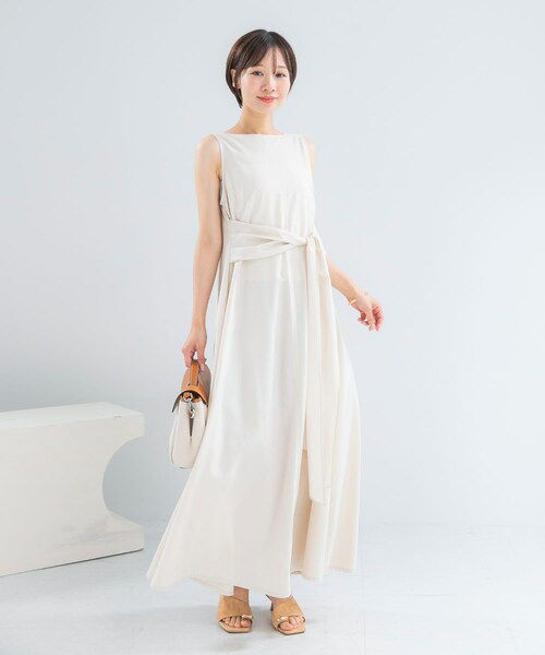 URBAN RESEARCH ROSSO（アーバンリサーチロッソ）の「リネン混リボンドレス（ワンピース・レディース・BLACK/VANILLA/GREEN/P/BLUE・Free）」の9枚目の写真