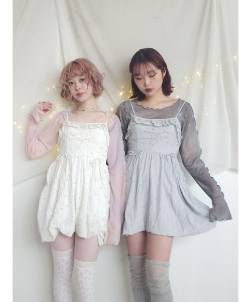 merry jenny（メリージェニー）の「sistars cami onepiece（ワンピース・レディース・オフホワイト/グレー/ピンク/ブルー・F）」の14枚目の写真