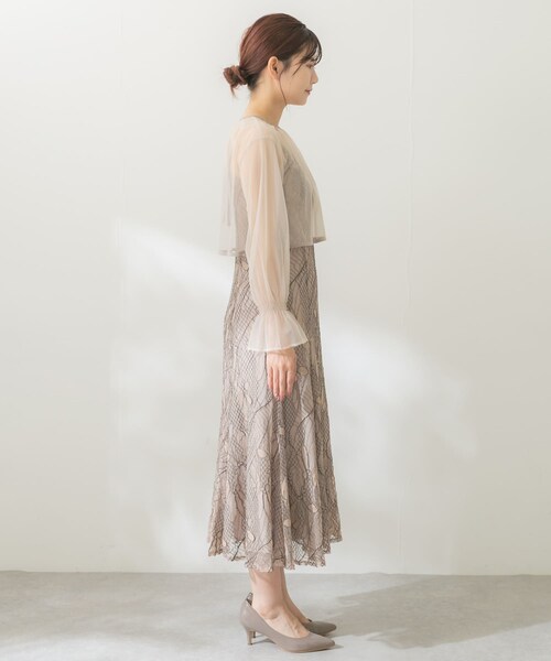 URBAN RESEARCH ROSSO（アーバンリサーチロッソ）の「チュールブラウス付き配色レースドレス（ワンピース・レディース・beige/purple/charcoal・FREE）」の17枚目の写真