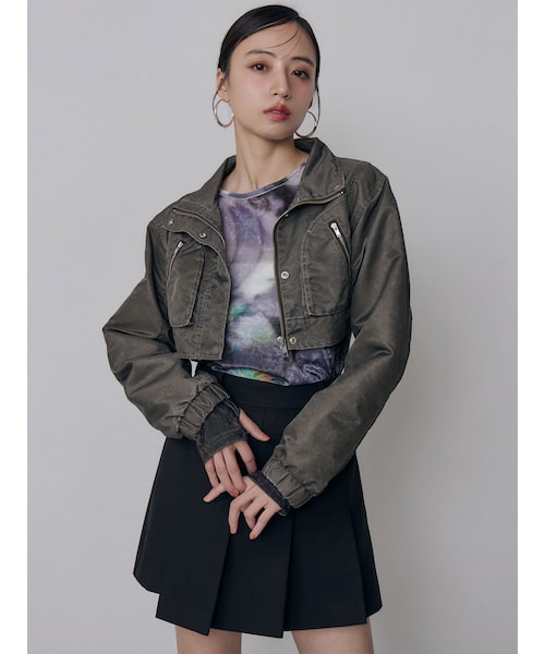 MURUA（ムルーア）の「クロップドウォッシュブルゾン（ブルゾン・レディース・ブラック・F）」の18枚目の写真