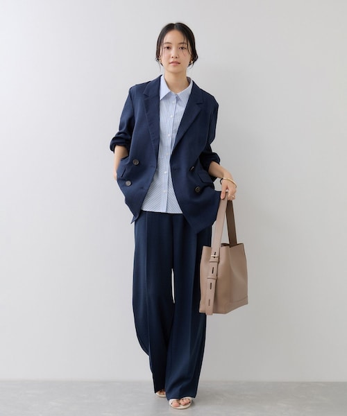 VIS(ビス)の「ペプラム切替キャップスリーブシャツ(シャツ/ブラウス・レディース・ネイビー/サックス/ピンク・F)」の11枚目の写真