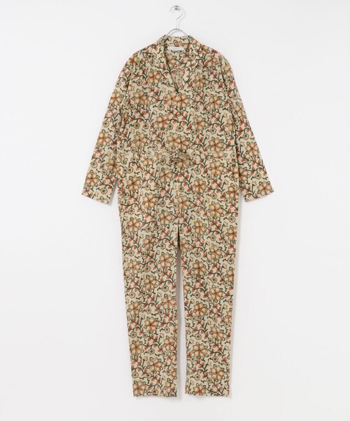 URBAN RESEARCH DOORS（アーバンリサーチドアーズ）の「ARCHI　BLOCK PRINT ALL IN ONE（つなぎ/オールインワン・レディース・NATURAL/BLUE・S）」の4枚目の写真