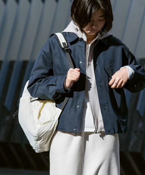 EKAL（エカル）の「『吸水速乾/イージーケア』coolmax chino ショートカバーオールジャケット（カバーオール・レディース・ベージュ/ネイビー・one）」の17枚目の写真