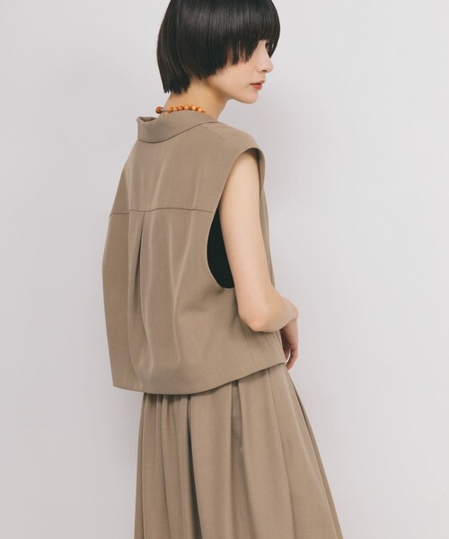 KBF（ケイビーエフ）の「ルーズテーラードベスト（テーラードジャケット・レディース・SAND/BLACK・one）」の16枚目の写真