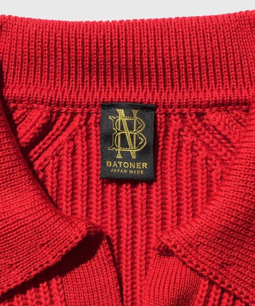ADAM ET ROPE'（アダムエロペ）の「《別注》【BATONER/バトナー】EX SOLIDWOOL RIB SKIPPER（ニット/セーター・メンズ・ブラック/ダークブラウン/レッド・2/3/4）」の12枚目の写真