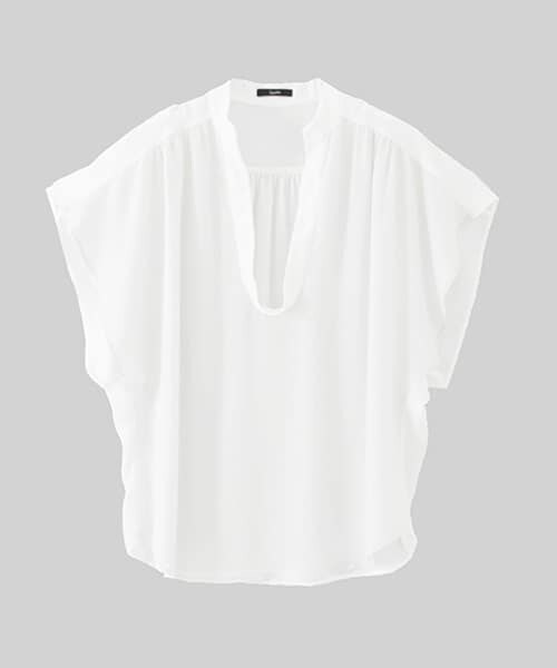 URBAN RESEARCH ROSSO（アーバンリサーチロッソ）の「2枚重ねドレープネックブラウス（Tシャツ/カットソー・レディース・OW/MINT/BE・FREE）」の4枚目の写真