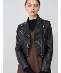 MERCURYDUO | フェイクレザーコンパクトライダースジャケット(ライダースジャケット)