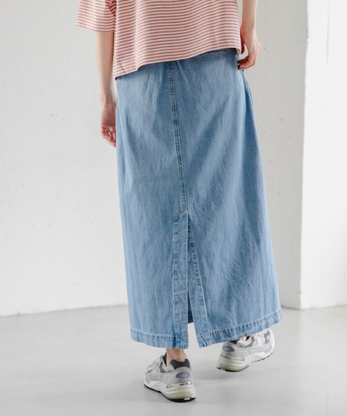 URBAN RESEARCH DOORS（アーバンリサーチドアーズ）の「FORK&SPOON　綿麻デニムスカート（デニムスカート・レディース・ONEWASH/USED・1/2）」の22枚目の写真