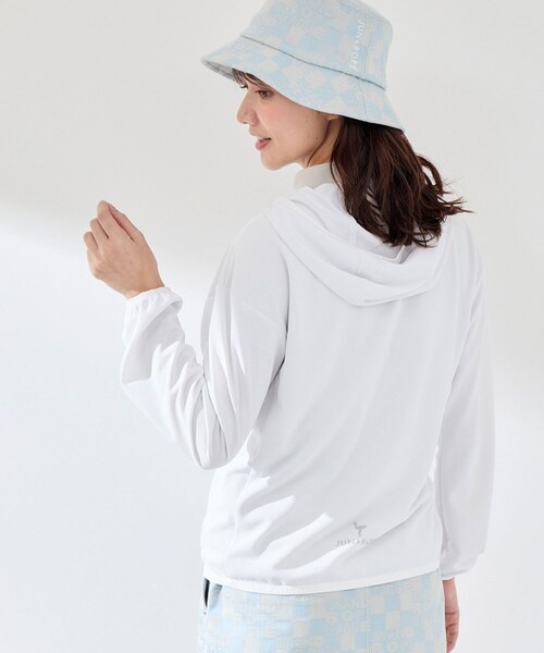 ROPE'（ロペ）の「【UV】【吸水速乾】エコカノコ配色使い長袖パーカー（パーカー・レディース・ブラック/ホワイト/ライトグリーン・L/M/S）」の18枚目の写真