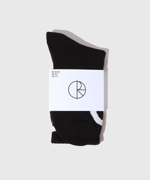 ADAM ET ROPE'（アダムエロペ）の「【POLAR SKATE CO./ポーラー スケートカンパニー】RIB SOCKS HAPPY SAD（ソックス/靴下・メンズ・ブラック/ホワイト・M）」の18枚目の写真