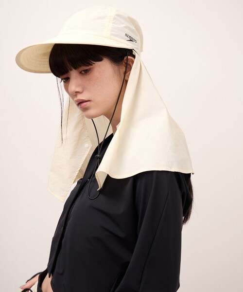 ADAM ET ROPE'(アダムエロペ)の「【Speedo×ADAM ET ROPE'】SUN CAP(キャップ・レディース・ブラック/オフホワイト/オリーブ・F)」の19枚目の写真