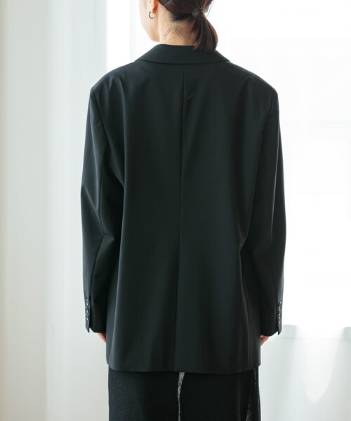 URBAN RESEARCH（アーバンリサーチ）の「スーパー100ウールジャケット（テーラードジャケット・レディース・GRAY/BLACK・FREE）」の4枚目の写真
