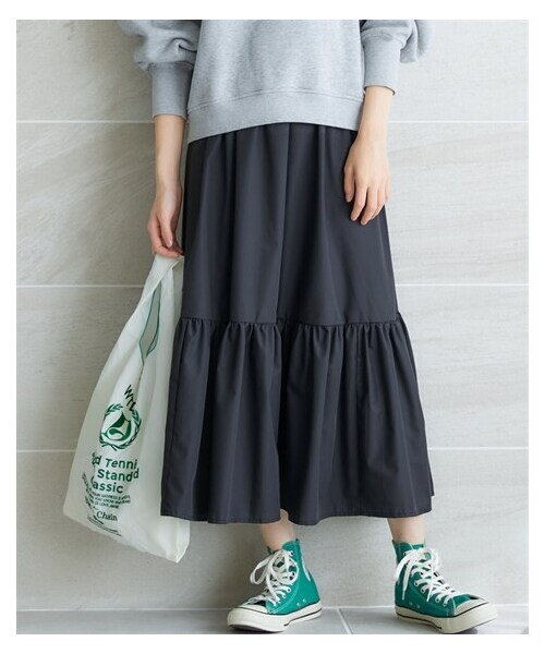 nissen（ニッセン）の「大きいサイズ　ギャザースカート　miclat（スカート・レディース・ブルーグリーン/黒・L/LL/3L/4L/5L/6L/8L/10L）」の8枚目の写真