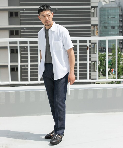 URBAN RESEARCH ROSSO（アーバンリサーチロッソ）の「『防シワ』『XLサイズあり』ハイパフォーマンスリネンレギュラー半袖シャツ（シャツ/ブラウス・メンズ・BEIGE/WHITE/BLACK/NAVY/KHAKI/BLK STRIPE/BLK CHECK・S/M/L/XL）」の19枚目の写真