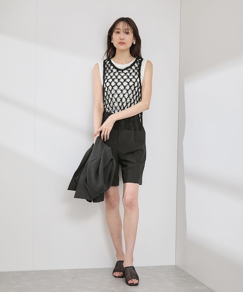 ROPE' PICNIC(ロペピクニック)の「かぎ針ビスチェ×タンクトップセット(ベスト・レディース・ブラック/キナリ・38)」の4枚目の写真