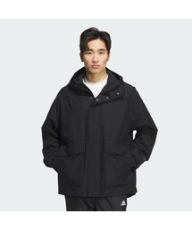 adidas | マストハブ スモールロゴ ルーズフィット フリース裏地付きウーブンフード付きジャケット(ナイロンジャケット)