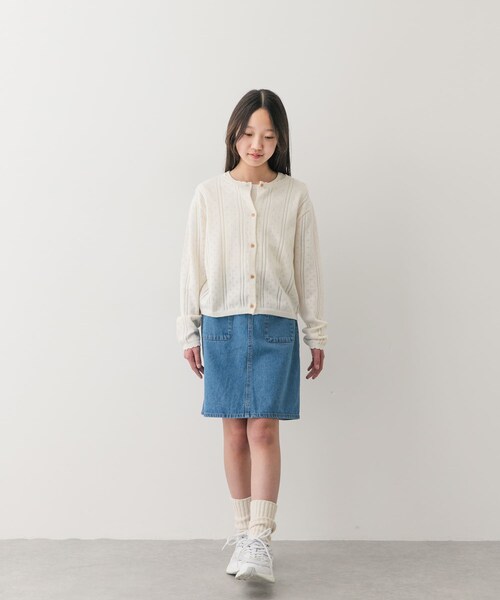 URBAN RESEARCH DOORS(アーバンリサーチドアーズ)の「『150サイズ』透かし編みカーディガン(KIDS)(ニット/セーター・キッズ・PEACH/IVORY・150)」の8枚目の写真