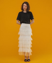 ADAM ET ROPE' | シアーフリルスカート(スカート)