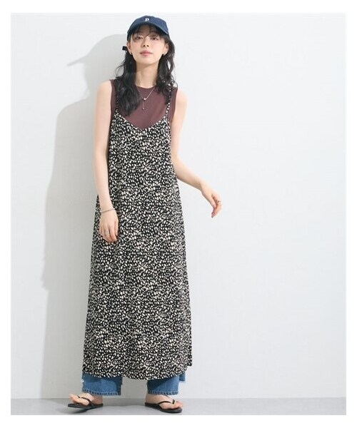 nissen（ニッセン）の「即映えプリーツキャミワンピース＜大きいサイズ有＞（ワンピース・レディース・黒無地/ペイズリー/ダルメシアン・M/L/LL/3L/4L/5L/6L）」の10枚目の写真
