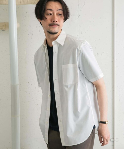 URBAN RESEARCH ROSSO（アーバンリサーチロッソ）の「『防シワ/防臭』『XLサイズあり』ハイパフォーマンスブロード半袖シャツ（シャツ/ブラウス・メンズ・SAX/WHITE/NAVY/KHAKI/BLK CHECK/BLK STRIPE・S/M/L/XL）」の20枚目の写真